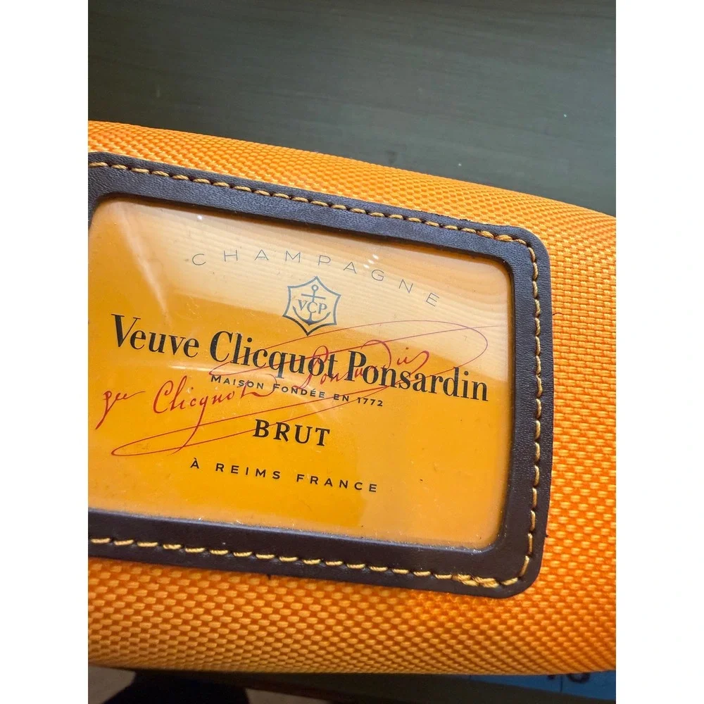 Veuve Clicquot Orange Insulated Champagne Bottle Cooler Sleeve Zippered Carrier